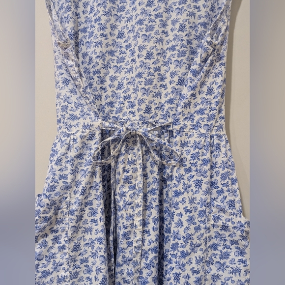 Vintage April Cornell Maxi Dress Womens Size M Blue/White - Picture 4 of 7